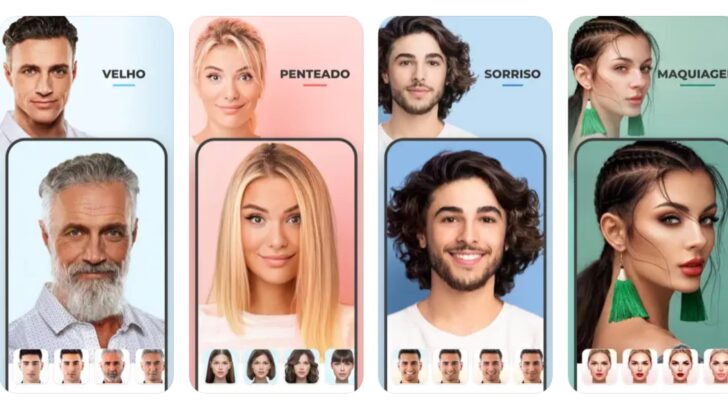 Tela de principais funções do app FaceApp